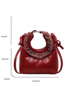 Mini Lace Handbag, Unique Shoulder Crossbody Bag - Burgundy - View 2