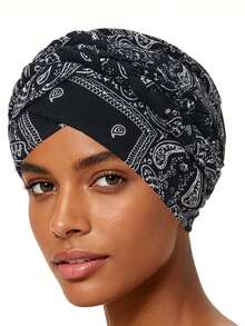 Mũ turban dệt kim họa tiết da báo - Khăn trùm đầu co giãn buộc sẵn dành cho nữ, phụ kiện đội đầu thời trang hàng ngày. - màu sắc - Xem 12