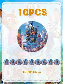 Disney Set Peralatan Makan Sekali Pakai Bertema Zootopia Lengkap ini Menampilkan Cetakan Karakter Pemandangan Kota Penuh, Menghadirkan Suasana Tematik yang Mendalam untuk Acara Pesta Anda. Set ini Termasuk Piring Kertas, Gelas Kertas, dan Taplak Meja Bermotif. - Peralatan makan - View 4