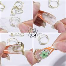 1/2/5pcs Universal Size Adhesive Nail Art Display Rings, Personalized Diamond Embedded Metal Nail Rings, Nail Photography Display Tools, Reusable Nail Rings, Detachable Nail Tip Rings - Multicolor - View 8