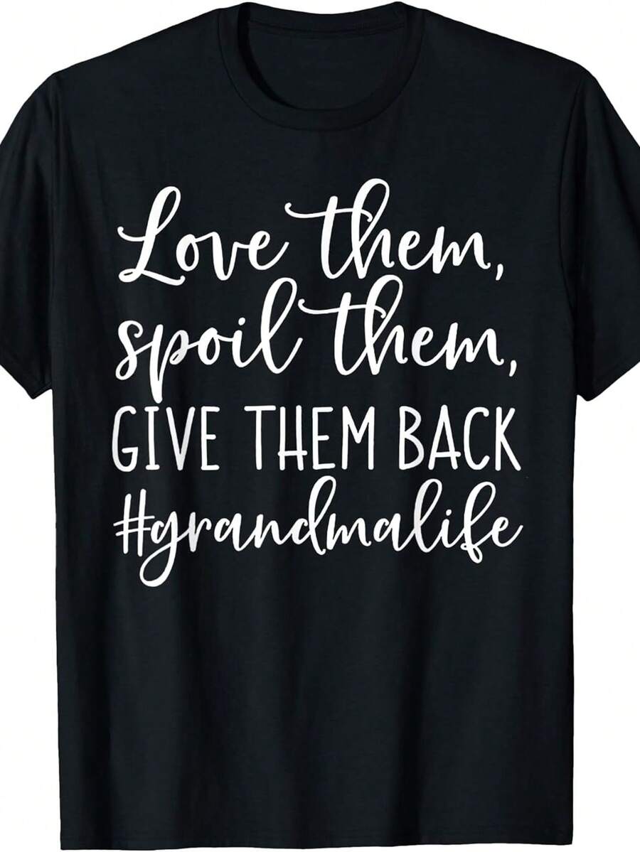 Camiseta Oversize para Mujer 0XL-5XL | Eslogan de Abuela "Los Amo, Los Adoro, Les Doy Acud", Camiseta Drtida de la Vida de Abuela, Top Casual de Manga Corta y Cuello Redondo para Mujeres Curvilíneas, Regalos para Abuelas y Ropa Casual