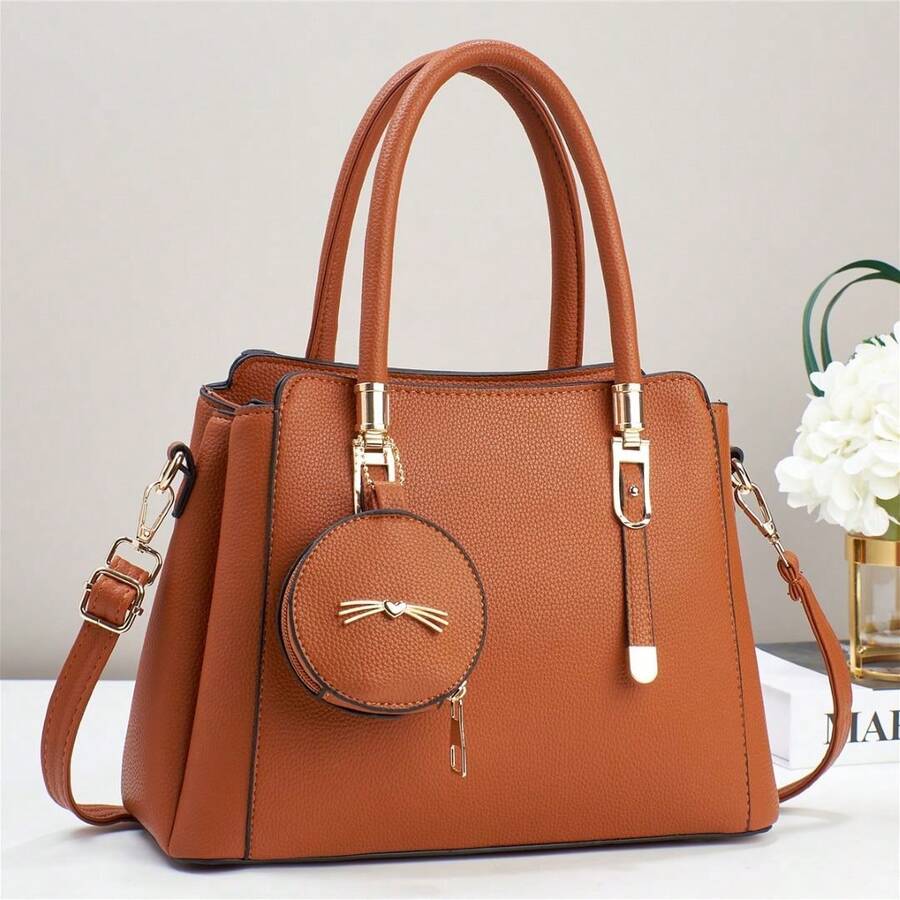 Premium Women's Handbags, Spring And Autumn Fashion Simple Shoulder Bags, Large Capacity Underarm Bags. - 棕色 - 查看 1