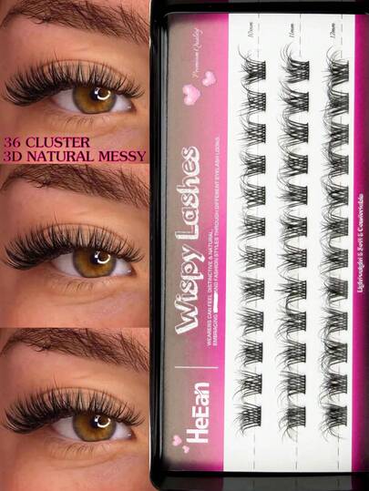 36 Clusters Cluster Lashes, 10-12mm D Curl. Perfect For Daily Wear, Reusable, Compact And Ideal For Travel.