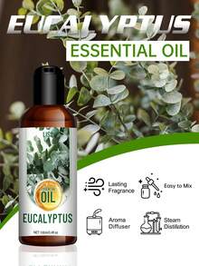 LISM 100ml Eucalyptus Oil, Fresh Affordable Long-Lasting Scent. Soothes Mood For Car & Home Diffusers, Suitable For Bedroom, Kitchen & Office, Water-Soluble - Eucalyptus Oil - View 2