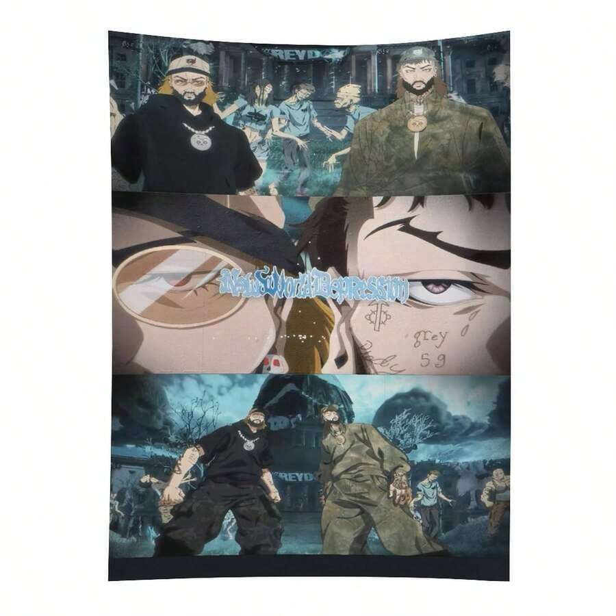 Rapper Celebrity Tapestry Suicide Boys Art Music Poster Flag Tapestry For Room Aesthetic Living Room Home Office Bedroom Party Decorations College Dorm Decor - Nhiều màu - Xem 1