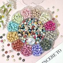 1 Bộ hạt chữ cái tròn dẹt bằng acrylic nhiều màu, hạt chữ cái rời màu Macaron, hộp đựng 13 ngăn hình cỏ ba lá, phụ kiện trang sức tự làm vòng tay, dây chuyền, dây đeo điện thoại in chữ cái đầu tên. - Nhiều màu - Xem 6
