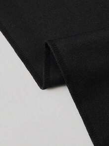 Pantalones anchos de cintura alta de unicolor de uso casual para mujeres - Negro - Ver 8