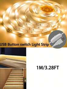 1 Gulungan 3,28 kaki, 2 Gulungan 32,8 kaki, Lampu Strip LED Putih/Putih Hangat 5V dengan Tombol Saklar, Lampu Strip LED USB 2835 LED, Lampu Strip Fleksibel USB Cocok untuk Dekorasi Rumah, Dapat Digunakan untuk Lampu Latar TV, Kamar Tidur, Lemari Pakaian, Dapur, Kabinet, Pencahayaan DIY, Lampu Latar TV, Pencahayaan Dekorasi Kamar Tidur dan Dapur, Lampu Dekorasi Cermin - Putih - View 18