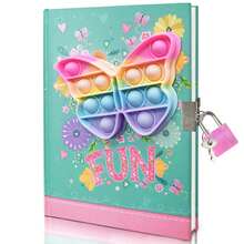 1pc Hardcover Notebook, 3D Stereo Decor Design, Lined Inner Page Private Diary, Small Notepad For Writing & Drawing, Daily School Subject Notebook - Butterfly - View 6