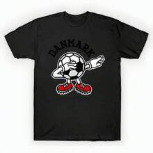 Denmark Danmark dab dabbing soccer football T-Shirt unisex de la de algodón puro de alta densidad de 220 g. C-AmiS-eta activa para mujer de - AL-Godón C-AmiS-eta 14325 % aL-Godón que se A-DAPTA a tu día Apto para todo tipo de perS-onas, ya sean mujeres o hombres Tejido duradero de alta C-Alidad apto para todas las estaciones, suave al tacto pero diseñado para durar Tops transpirables Conjuntos de otoño para mujer Conjuntos de vaC-Aciones para mujer Disfraz de Halloween para mujer - Negro - Ver 1