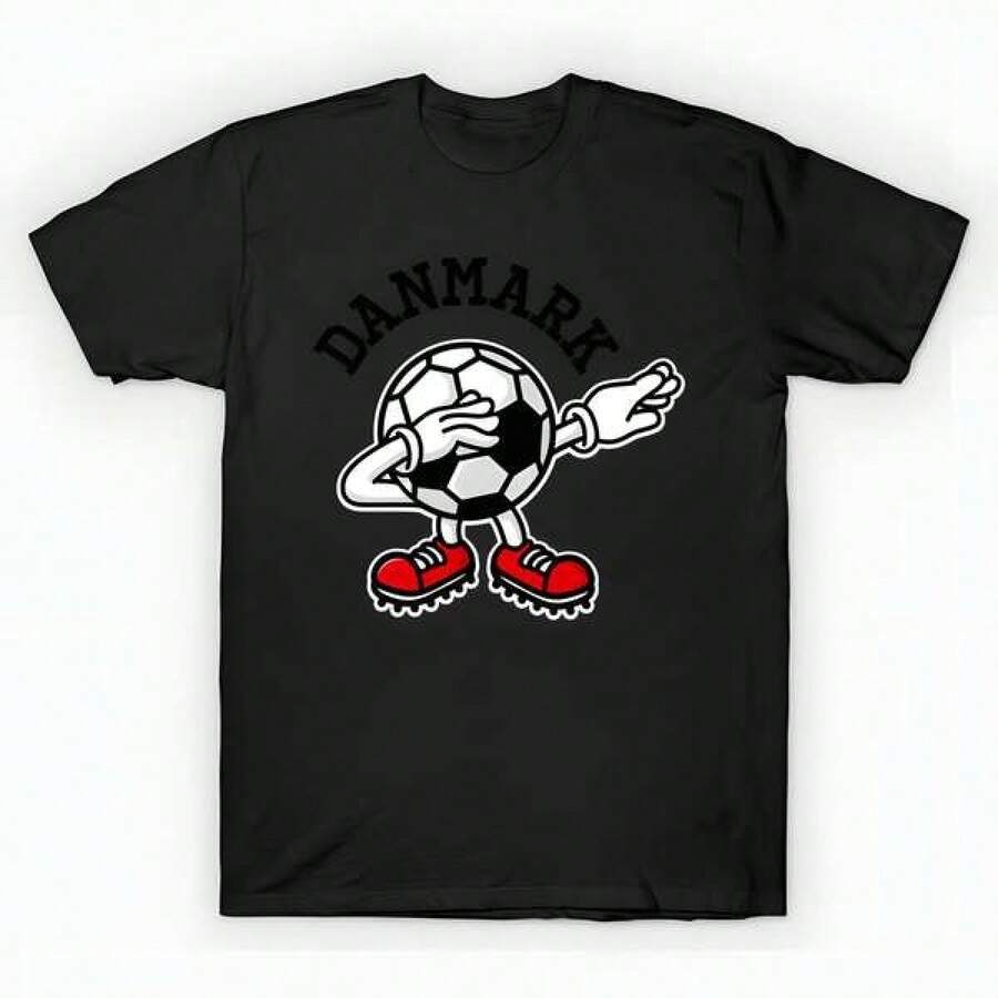 Denmark Danmark dab dabbing soccer football T-Shirt unisex de la de algodón puro de alta densidad de 220 g. C-AmiS-eta activa para mujer de - AL-Godón C-AmiS-eta 14325 % aL-Godón que se A-DAPTA a tu día Apto para todo tipo de perS-onas, ya sean mujeres o hombres Tejido duradero de alta C-Alidad apto para todas las estaciones, suave al tacto pero diseñado para durar Tops transpirables Conjuntos de otoño para mujer Conjuntos de vaC-Aciones para mujer Disfraz de Halloween para mujer - Negro - Ver 1