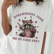 FashionNEWT - Camiseta de manga corta con estampado de acuarela para mujer, estilo casual de verano, cuello redondo, estilo vintage urbano, unisex, corte holgado, de algodón puro. - Blanco - Ver 7