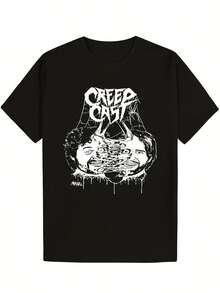 Unisex T-Shirt Made Of Pure Cotton, Men's & Women's Dad Meat Crawling Cast Design Unisex 100% Cotton T-Shirt Soft, All Season Casual Streetwear Essential, All-Match All Season Style, Affordable Daily Wear & Perfect Gift For Fans And Friends, Summer T-Shirt, Summer Clothes Women's, Men's Summer Outfit, Women's Shirt, Creative Design, Outdoor Play, Cool Style, Fun Design, Great For Outdoor Play, Creative Design, Outdoor Play, Cool Style, Fun Design, Great For Outdoor Play - Black - View 1