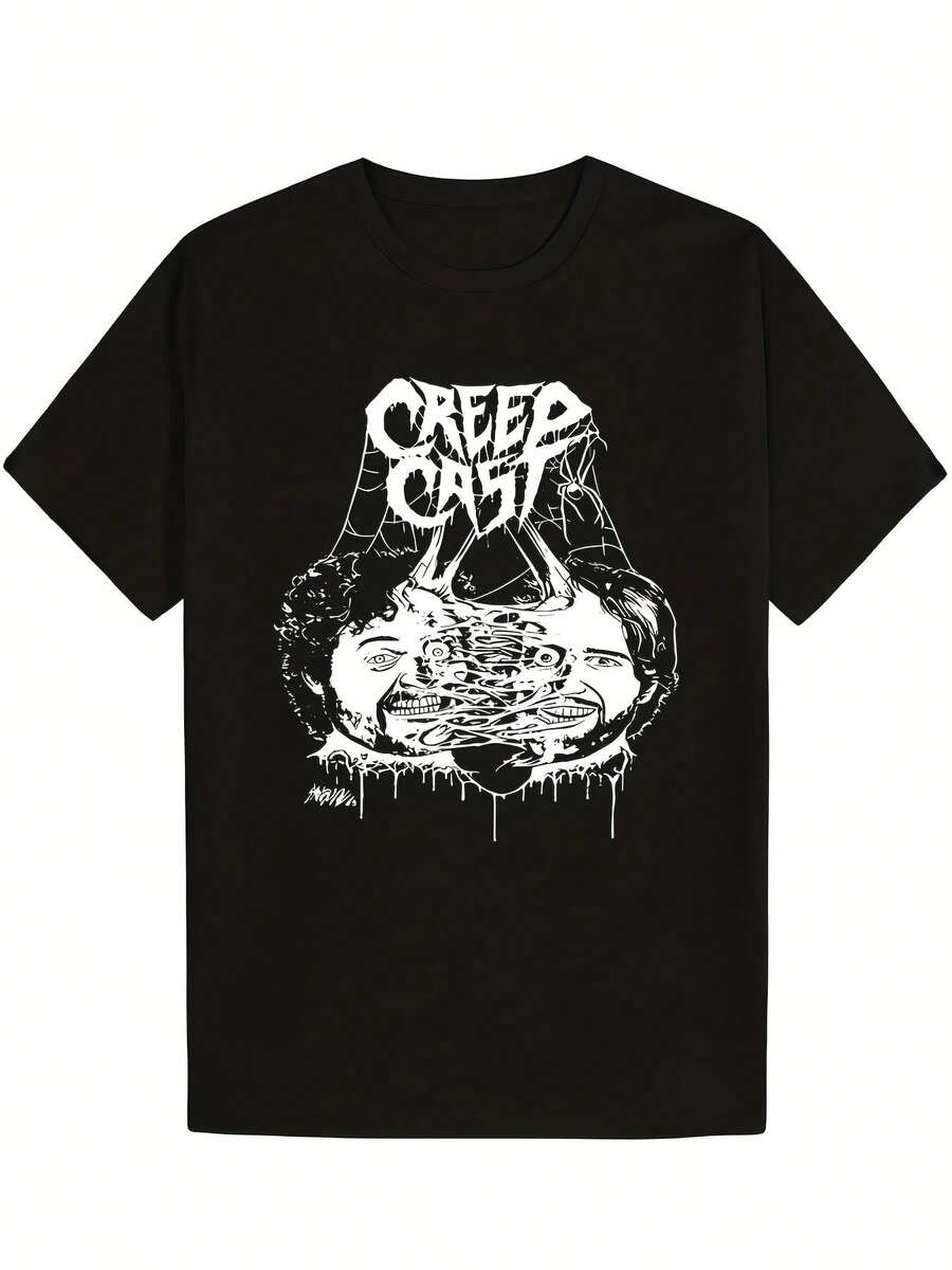 Unisex T-Shirt Made Of Pure Cotton, Men's & Women's Dad Meat Crawling Cast Design Unisex 100% Cotton T-Shirt Soft, All Season Casual Streetwear Essential, All-Match All Season Style, Affordable Daily Wear & Perfect Gift For Fans And Friends, Summer T-Shirt, Summer Clothes Women's, Men's Summer Outfit, Women's Shirt, Creative Design, Outdoor Play, Cool Style, Fun Design, Great For Outdoor Play, Creative Design, Outdoor Play, Cool Style, Fun Design, Great For Outdoor Play - Black - View 1