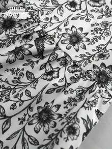 minisummmer Vestido mini sin mangas con estampado floral azul y blanco - Vestido de línea A con cintura plisada y volante en el bajo - Uso casual diario - Adecuado para decoración de Pascua, atuendo de Pascua, fiesta, reunión elegante, vacaciones de verano en la playa - Blanco y Negro - Ver 6