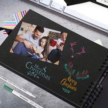 Album ảnh lưu niệm bằng giấy Kraft đen, có dây buộc ruy băng, 30 tờ, gáy xoắn, sổ lưu niệm đám cưới, album ảnh kỷ niệm tự làm, nhật ký du lịch, quà tặng kỷ niệm và Giáng sinh hoàn hảo, vật dụng làm album ảnh, quà tặng tùy chỉnh. - Nhiều kiểu dáng - Xem 3