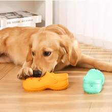 1Pc Squeaky Slipper Shaped Dog Chew Toy Durable Synthetic Sound Making Teething Toy Relieve Boredom Cleaning Teeth Interactive Pet Toy For Small Medium Dogs Corgi Teddy Bichon Daily Play - Tangerine - View 8
