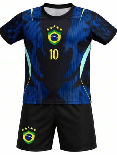 conjunto infantil brasil seleçao brasileira-camisa e Bermuda copa do mundo