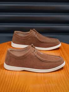 Zapatos de cuero formales para hombres, zapatos de cuero para todas las estaciones, zapatos de negocios con cordones de estilo colegial con suela gruesa, suela blanda, zapatos con aumento de altura, zapatos casuales juveniles - Marrón - Ver 3
