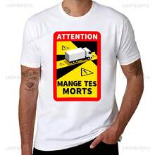 Camiseta divertida con estampado de Mange Tes Morts para hombre, ropa de calle Harajuku, Hip Hop, informal, moda de verano, camisetas cómodas Y2k - forma - Ver 1