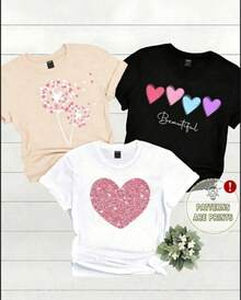 Single Garment, Not A 3-Piece Set. 1 Piece/Set Of Short-Sleeved T-Shirts Suitable For Streetwear. Oversized Crew Neck Top For Daily Outings, Camping, Concerts, Hip-Hop, Rock, And Rap Events. Women's Casual T-Shirt With Slogan Print And Short Sleeves, Graphic Blouses For Women. - 黑色 - 查看 1