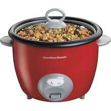 Arrocera y Vaporera Hamilton Beach , capacidad 20 Tazas de Arroz Cocido, color Rojo (37538N) capacidad para 4 litros aproximadamente, cocina todo tipo de arroz - Tipo de Enchufe A USA (110-127V) - Ver 1