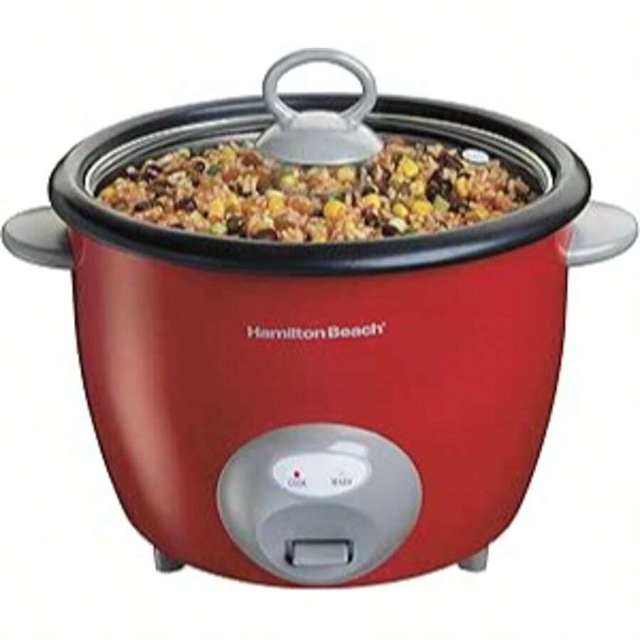Arrocera y Vaporera Hamilton Beach , capacidad 20 Tazas de Arroz Cocido, color Rojo (37538N) capacidad para 4 litros aproximadamente, cocina todo tipo de arroz - Tipo de Enchufe A USA (110-127V) - Ver 1