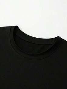 Camiseta de Manga Corta Holgada Casual Versátil con Estampado Divertido, Ideal para Vacaciones, Trabajo y Uso Diario - Negro - Ver 6