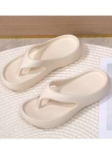 Dép xỏ ngón cho nữ, dép lê, dép xỏ ngón đế dày, dép sandal đế mềm. - Màu be - Xem 10
