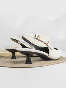 7cm White High Heel Pumps, Pointed Toe Slip-On Party Wedding Formal Shoes - White - View 3