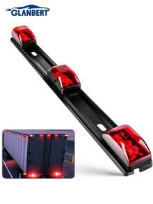 GLANBERT Bộ 3 thanh đèn LED khung thép không gỉ kín, đèn LED màu đỏ đế đen, phù hợp cho xe 12V và 24V. - 12-24V - Xem 10