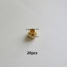 10/20/50/100pcs Faux Pearl Large Hole Plastic Beads, Silver/Gold/Acrylic DIY Loose Beads For Jewelry Making Accessories - Gold - View 18