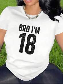 PremiumCamisetas de poliéster para restaurantes, duraderas y ligeras, con el diseño "Hermano, tengo 18 años", ideales para fiestas y celebraciones, cómodas de llevar, modernas y a la moda, un regalo perfecto para adultos, con tela transpirable, adecuadas para el uso diario informal. Nueva llegada - Negro - Ver 6