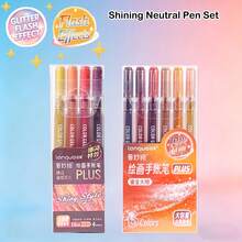 10/72pcs Glitter Color Ballpoint Pens, 1.0mm Tip, Large Capacity, Smooth Ink Flow, Suitable For DIY Doodle, Creative Writing, Marking Notebooks, Great For Student Stationery - Multicolor - View 9