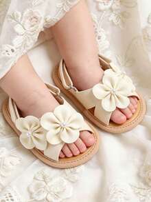 0-18 meses Sandalias blancas para bebé, Sandalias de verano para niños y niñas bebés, Zapatos de playa para exteriores de alta calidad para bebés y niños pequeños - Albaricoque - Ver 3