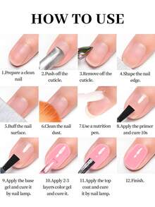 VOKY 8pcs Candy Color Nail Polish Set, Includes Base Coat And Top Coat, Easy To Apply, Nail Art Set, Professional Manicure Set, Perfect For Beginners - Multicolor - View 10