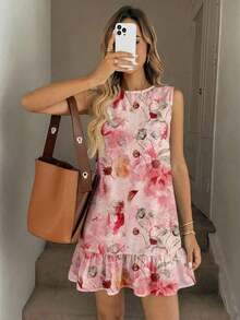 Vestido mini estampado para mujer, adecuado para primavera y verano - Multicolor 4 - Ver 1