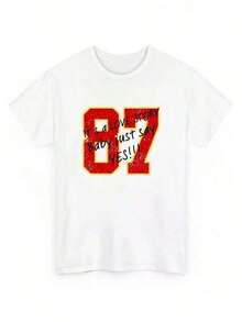 1 pieza Kelce Swift Chief KC Fútbol Taylor Travis Fútbol Música Camiseta Vintage Blanca 180g 100% Algodón - Negro - Ver 1