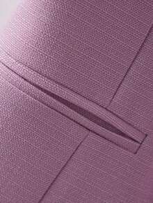 Chaleco liso para mujer, chaqueta de cuello en V, primavera/otoño, ropa de oficina de moda para verano - Púrpura malva - Ver 5