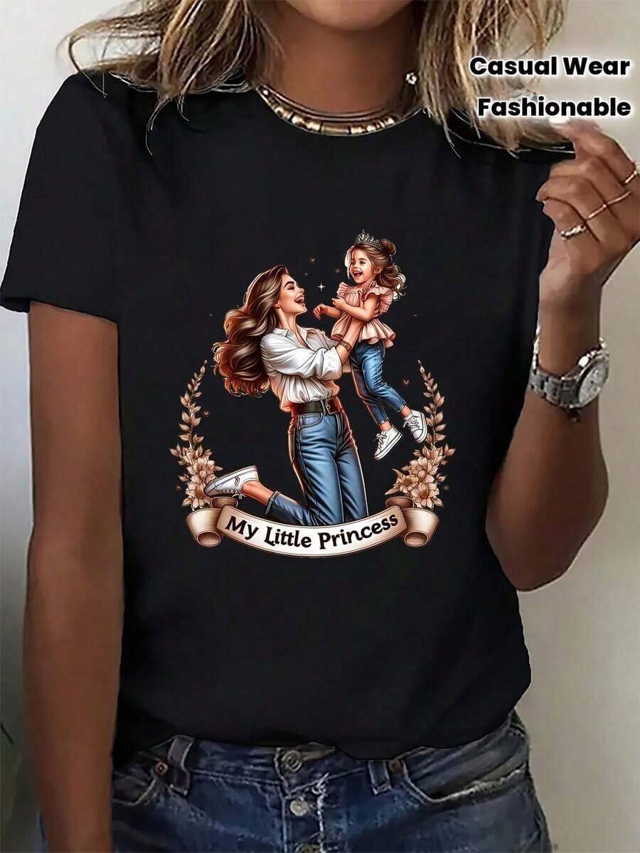Una Divertida Camiseta de Manga Corta con Estampado de Diseño Cálido y Dulce para el Día de la Madre. Una Camiseta de Mujer Moderna y Casual con un Estampado Único e Interesante y Cuello Redondo Cómodo. Perfecta como Regalo, Esta Prenda Transpirable y Cómoda es Ideal para Uso Casual - Multicolor - Ver 1