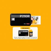 Kodak Máy in ảnh di động mini P210R Mini2 2 inch – Kết nối Bluetooth trực tiếp để in tức thì, chất lượng hình ảnh độ nét cao + lớp phủ bảo vệ tự động, máy in bỏ túi di động tiện lợi cho gia đình và du lịch, dễ sử dụng với giấy in ảnh thay thế đa năng, hoàn hảo cho những món quà sáng tạo. - Nhiều màu - Xem 12