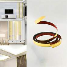 1pc 3 Meters/118.11in PVC Decorative Line Wall Sticker, Self-Adhesive Wall Trim, DIY Furniture Wall Surface Tabletop Cabinet Tile Decor Background Wall Edging Strip - A - View 9