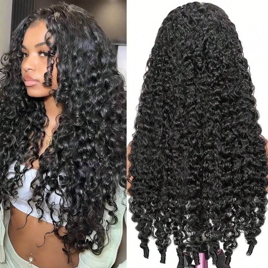 Parrucca con frontale in pizzo 13x4, riccia birmana 12A, densità 200%, capelli umani, riccia e voluminosa, colore naturale, capelli umani Remy, parrucca con pizzo.