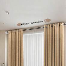 Adjustable Tension Rod - Made Of Stainless Steel With Plastic End Caps, Easy To Install Without Drilling, Suitable For Shower Curtains, Window Curtains, Door Curtains, Clothing Storage And Balcony Drying. Available In Silver, Black And White Colors. - View 8
