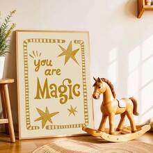 1件帆布牆面藝術品，兒童房裝飾畫，"You Are Magic"夢幻星形兒童房裝飾，波希米亞風格芥末黃與米色中性色調兒童房裝飾，勵志肯定藝術品，適用於幼兒臥室、兒童房、遊戲室牆面裝飾、閱讀區、育嬰室牆面裝飾 - 彩色 - 查看 6