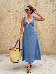 Women Midi Dresses - Blue Lake - View 5