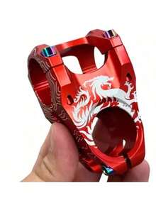 Haste de montagem do guidão, riser de liga de alumínio, riser de guidão curto de mountain bike ultraleve, acessórios para guidão de bicicleta - Vermelho - Visão 4