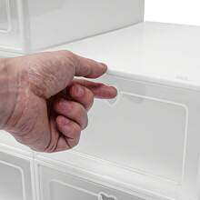 20Pcs White PP Stackable Shoe Boxes, Shoe Storage Containers, Side Flap Shoe Organizers, Shoe Storage Bins For Home Office Closet - trắng - Xem 10