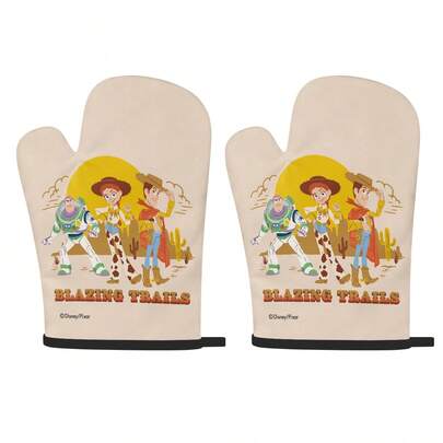 Găng tay lò nướng Disney Pixar Toy Story "Blazing Trails" chịu nhiệt, chống cháy, chống trượt, thích hợp cho nấu nướng và nướng bánh.
