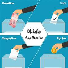 BUNKI 6.30" X 4.72" X 3.94" Transparent Donation Box With Lock, Signature Voting Box, Suggestion Box, Raffle Box, Piggy Bank (Excluding Sign Card) - Lock - View 6